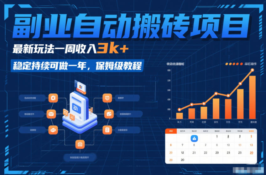 副业自动搬砖项目，最新玩法一周收入3k+，稳定持续可做一年，保姆级教程【揭秘】_02021457