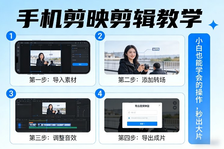 手机剪映剪辑教学，小白也能学会的操作，秒出大片_02071124