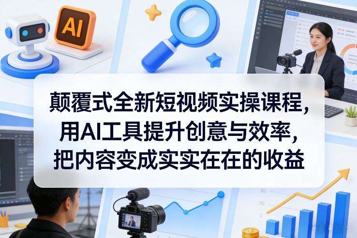 颠覆式全新短视频实操课程，用AI工具提升创意与效率，把内容变成实实在在的收益_02261908