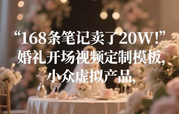 168条笔记卖了20W！婚礼开场视频定制模板，小众虚拟产品_02131933