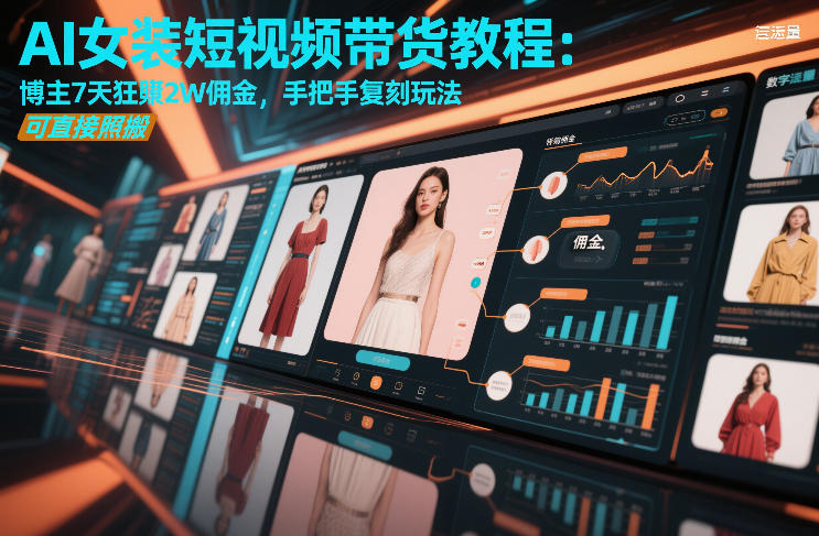 AI女装短视频带货教程：博主7天狂賺2W佣金，手把手复刻玩法，可直接照搬_02021455