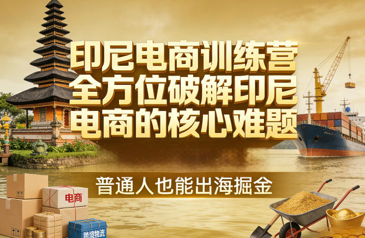 印尼电商训练营，全方位破解印尼电商的核心难题，普通人也能出海掘金_03050906