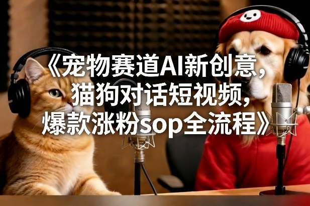 宠物赛道AI新创意，猫狗对话短视频，爆款涨粉sop全流程_02021451