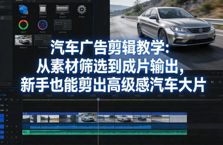 汽车广告剪辑教学：从素材筛选到成片输出，新手也能剪出高级感汽车大片_02131930
