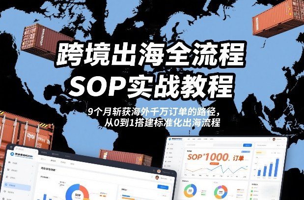 跨境出海全流程全盘托出SOP实战教程，9个月斩获海外千万订单的路径，从0到1搭建标准化出海流程_02031802