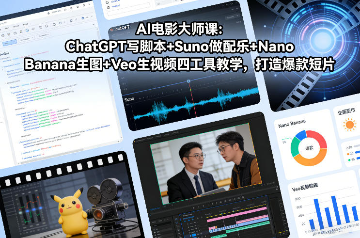 AI电影大师课：ChatGPT写脚本+Suno做配乐+Nano Banana生图+Veo生视频，打造爆款短片_02021749