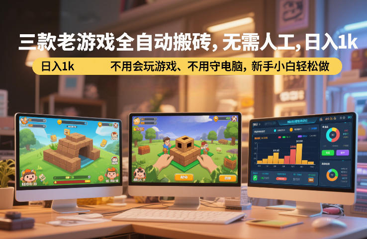 三款老游戏全自动搬砖，无需人工，日入1k，不用会玩游戏、不用守电脑，新手小白轻松做【揭秘】_02021449