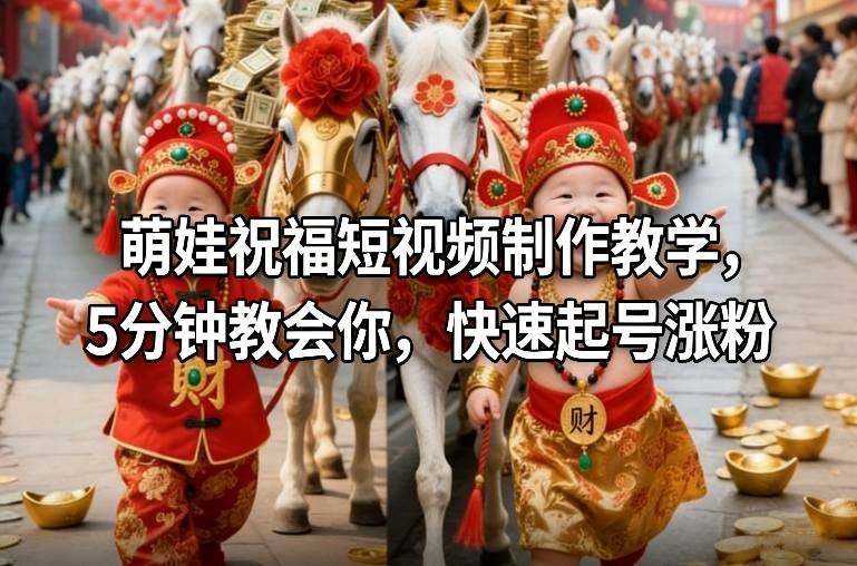 萌娃祝福短视频制作教学，5分钟教会你，快速起号涨粉_02020936