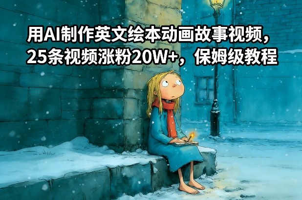 用AI制作英文绘本动画故事视频，25条视频涨粉20W+，保姆级教程_02021502