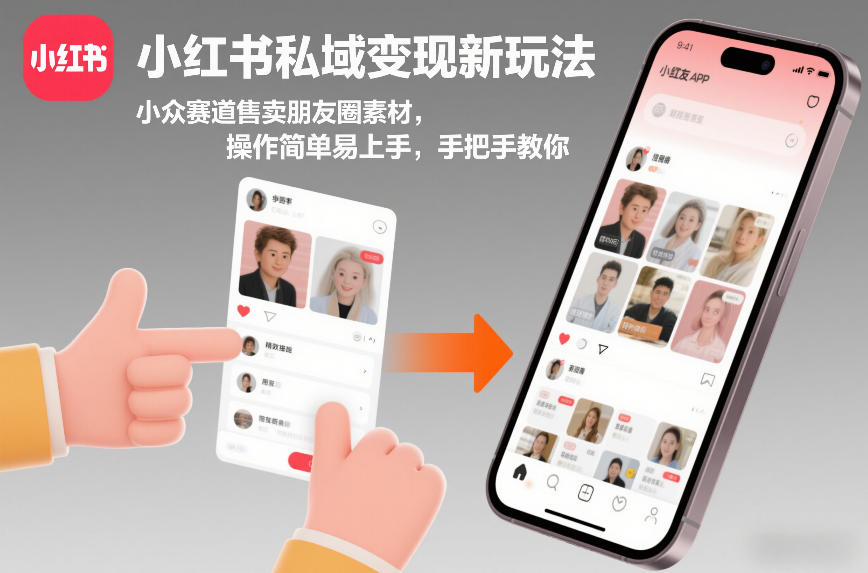 小红书私域变现新玩法，小众赛道售卖朋友圈素材，操作简单易上手，手把手教你_02021459