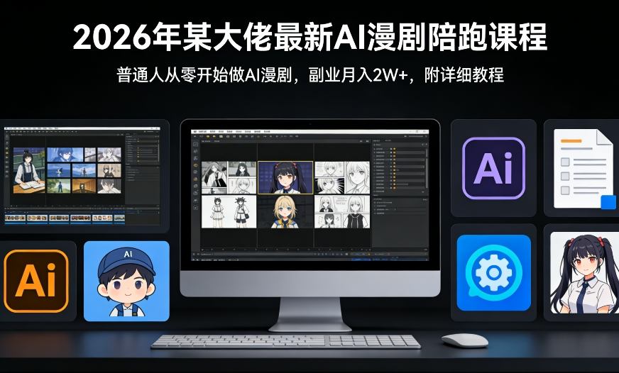 26年某大佬最新Ai漫剧陪跑课程，普通人从零开始做AI漫剧，副业月入2W+_02041857