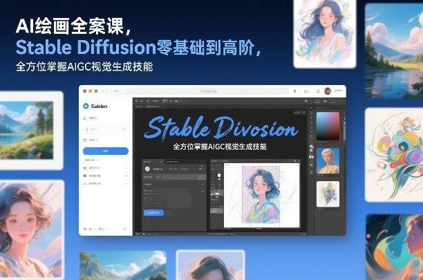 AI绘画全案课，Stable Diffusion零基础到高阶，全方位掌握AIGC视觉生成技能_02021450