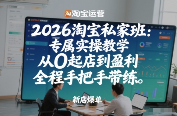 2026淘宝私家班：专属实操教学，从0起店到盈利，全程手把手带练_02020937