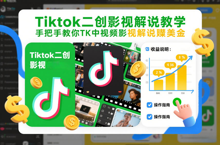Tiktok二创影视解说教学，手把手教你TK中视频影视解说賺美金（更新26年1月）_02021456