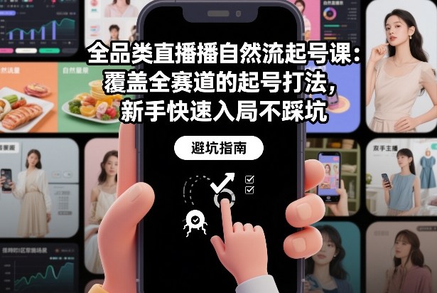 全品类直播自然流起号课：覆盖全赛道的起号打法，新手快速入局不踩坑_02021742