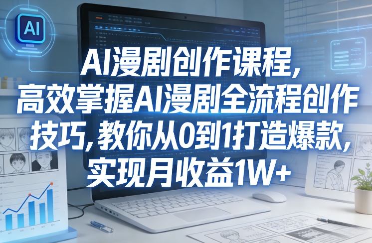 某社群AI漫剧创作课程，高效掌握AI漫剧全流程创作技巧，教你从0到1打造爆款，实现月收益1W+_03050909