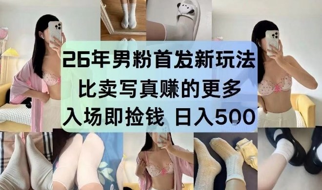 26年男粉首发最新3.0玩法，独此一家，比卖写真賺的更多，入场即捡钱，日入5张【揭秘】_02020854